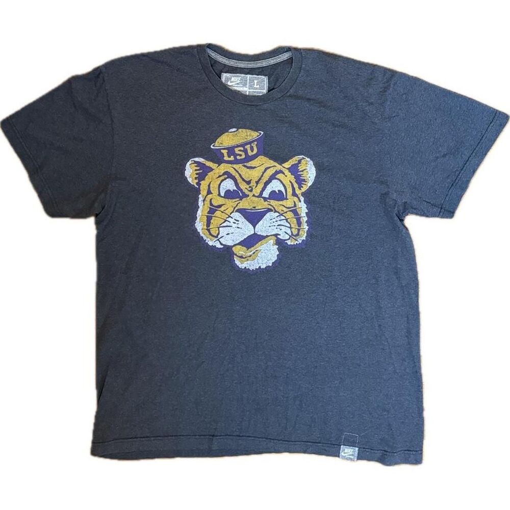 Nike Men's Grey and Purple T-shirt